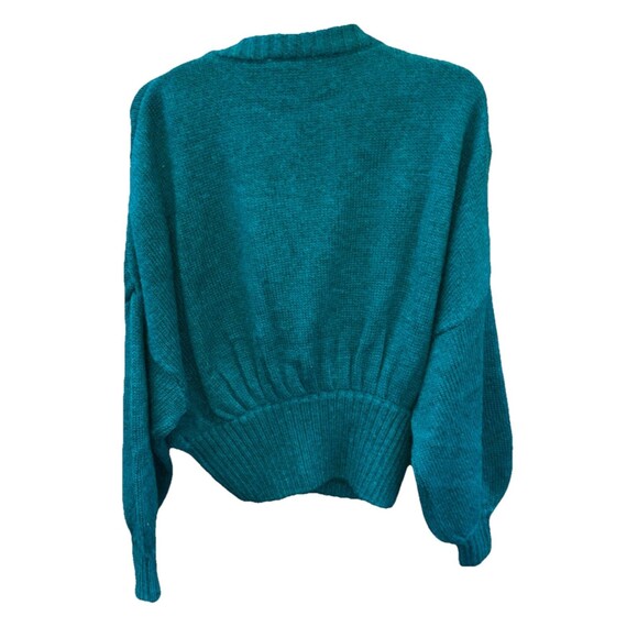 Farm Rio Cardigan Emerald Green Bubble Knit L NEW Button V Neck Long Sleeve - Picture 6 of 16